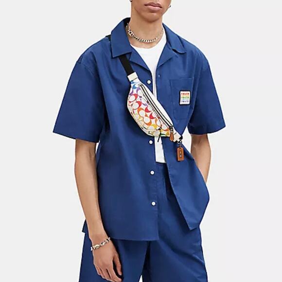 Coach Sprint Belt Bag 24 In Rainbow Signature Canvas Chalk White Multi CJ682 - Picture 5 of 7